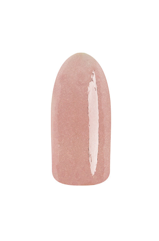 Glossy deep pink swatch of EzFlow TruDIP Cover Pink Powder on an artificial nail