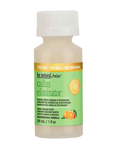 ProLinc Callus Eliminator 1oz - A small bottle of ProLinc be natural callus eliminator with fresh orange scent, softens and removes calluses in minutes.