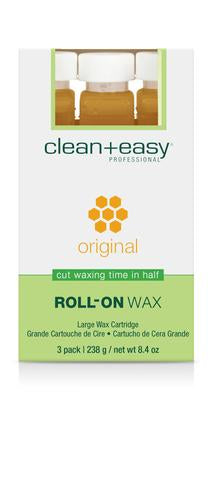Clean+Easy original roll-on wax refill pack, designed for efficient and mess-free hair removal.