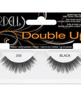 A single pair of Ardell Double Up 205 showing its two-layered lashes & rounded lash style