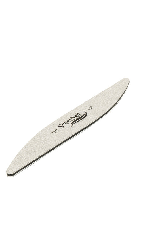 SuperNail 150/150-grit files wit swirly curve shape and in a 45-degree angle position lay in white color background
