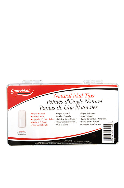 Frontage of a 500-count of SuperNail professional Mylar-coated Nail Forms lay in white color background