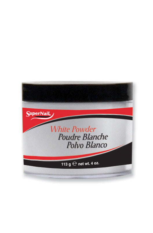 SuperNail White Powder (113g / 4oz) - Acrylic Nail Powder – High-quality white powder for professional acrylic nails.