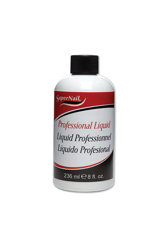 SuperNail Professional Liquid 8oz – 236ml acrylic liquid for smooth nail enhancements and sculpting.