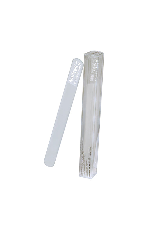 Individual Nail Tek XL Crystal File 7 inch next to a protective packaged bundle
