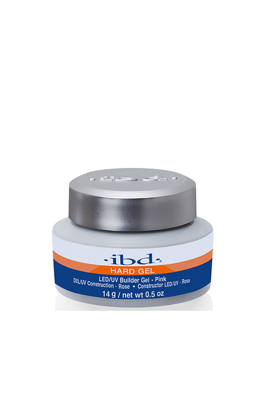 ibd LED/UV Builder Gel Pink 0.5oz, a smaller size, perfect for professional nail sculpting and extensions.