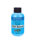 4 oz. blue bottle of EzFlow Rainforest Scent non-smear nail polish remover with vitamin E for gentle nail care.