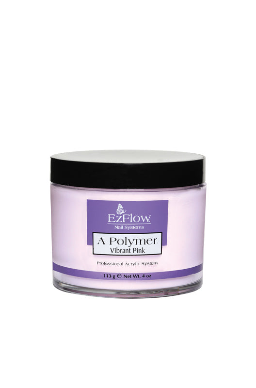 Comprehensive view of a 4-ounce EzFlow A - Polymer Vibrant Pink with black lid cover and product details