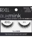 A single pair of Ardell's 3D Faux Mink 815 eyelash inside its box indicating details on the packaging