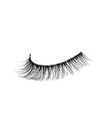 A closeup side shot of the right-winged lash of Ardell Faux mink 817 with tons of crisscrossing & mid-level volume