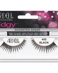 Front view of an Ardell Edgy Lash 405 false lashes set in complete retail wall hook packaging
