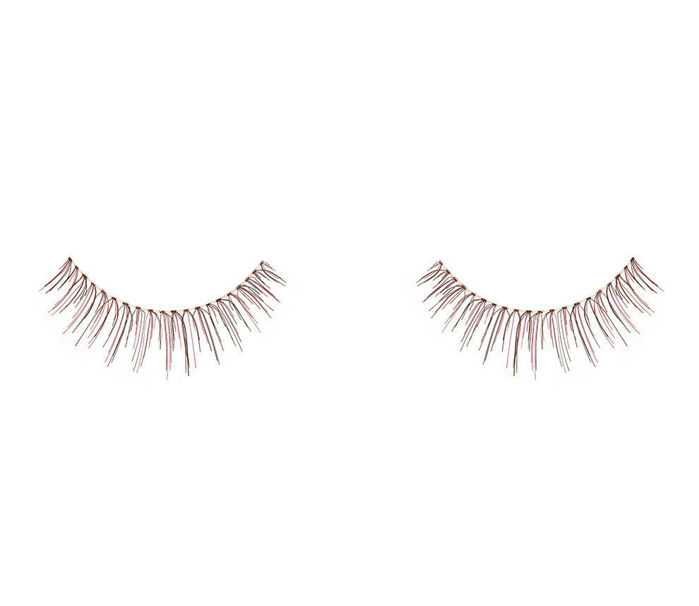 Pair of Ardell Natural 110 Wine false lashes side by side featuring clustered lash fibers