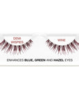 Pair of Ardell Demi Wispies Wine faux lashes in inner plastic packaging