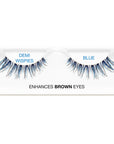 Pair of Ardell Demi Wispies Blue faux lashes in inner plastic packaging