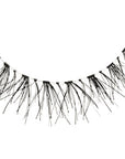 A single pair of Ardell Baby Wispies showing its elongated lash in the center with shorter inner and outer corners