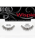 A pair of Ardell Baby Wispies placed on its retail wall hook with some texts on it