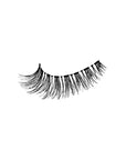 A closeup shot of Ardell Baby Demi Wispies showiing its light volume, short length with crisscross, feathering & curl lash