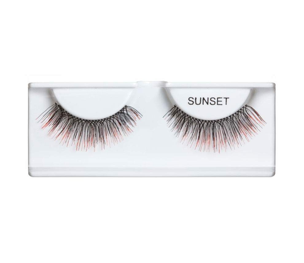 Pair of Ardell Ombre Lash Sunset faux lashes in inner plastic packaging labelled "Sunset"
