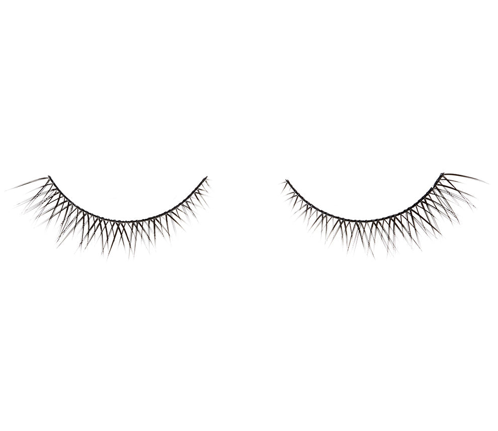 Pair of Ardell Glamour 412 false lashes side by side featuring clustered lash fibers