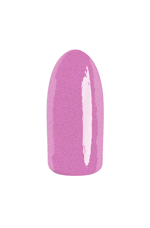 Light pink shimmer color swatched onto a synthetic nail showing EZ Flow TruDIP Make Herstory nail powder dip's finish