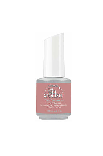 bottle of ibd Just Gel Polish Rich Rosewater subtle shimmer brown pink nail lacquer