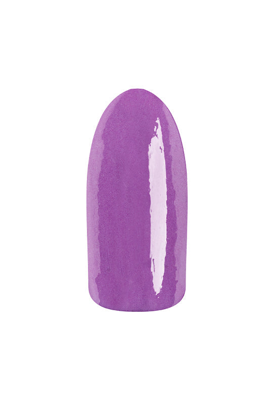 EzFlow TruGEL Last Call sampled onto fake nail featuring its purple creme finish