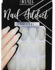 A frontage look of Ardell Nail Addict Premium Artificial Nail Set in Natural long variant in a wall hook ready packaging