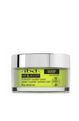 ibd Dip & Sculpt Powder - Solar Rays: Neon yellow dip powder infused with bamboo extract for a bold, long-lasting, and salon-quality manicure.
