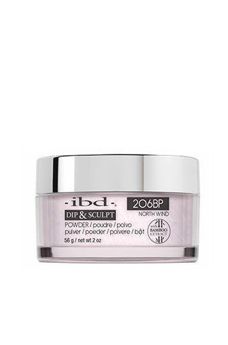 2 ounce capped & labelled container filled with ibd Dip & Sculpt North Wind nail powder dip