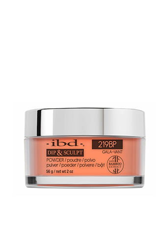 A round 2 ounce jar of ibd Dip & Sculpt Gala-Vant labelled with product name & information