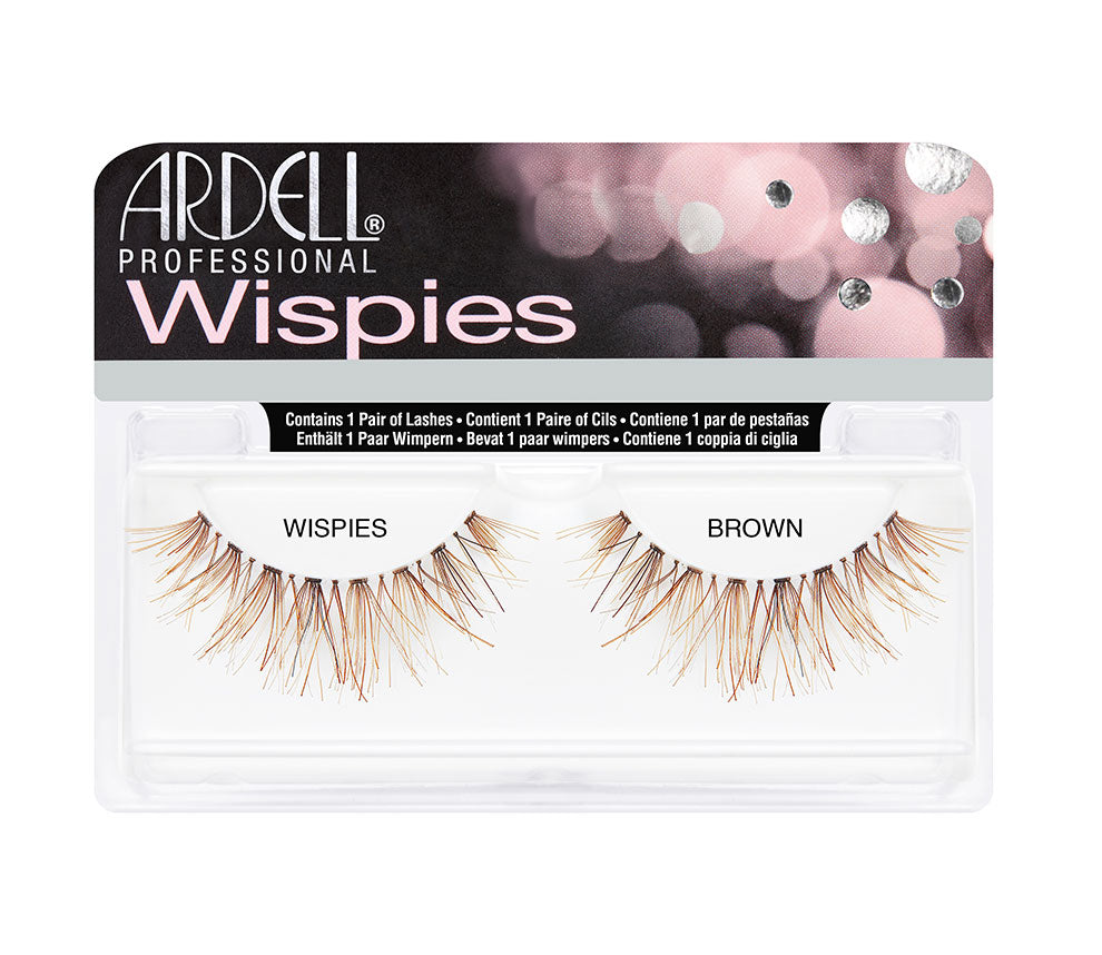 Front view of Ardell Demi Wispies in Brown color placed inside its retail packaging