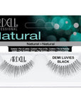 Front view of an Ardell Demi Luvies - Black faux lashes in complete retail wall hook packaging