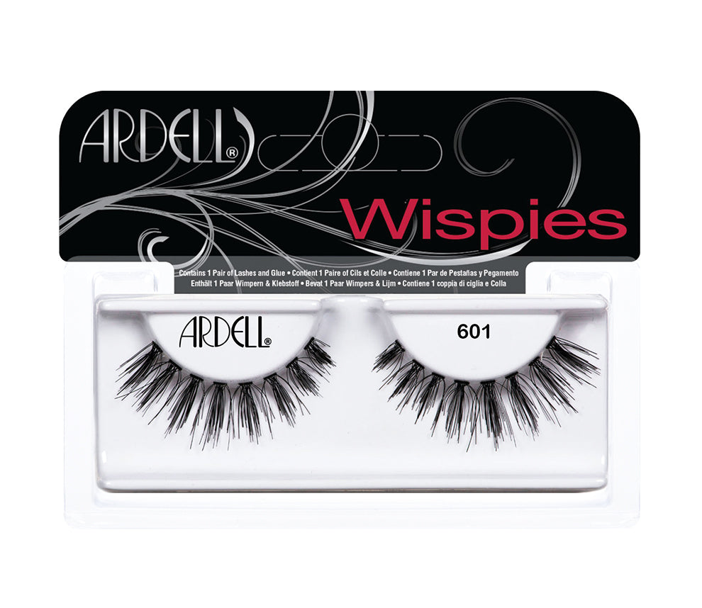 Ardell Wispies Clusters 601 Striplash inside its retail packaging with some texts written on it