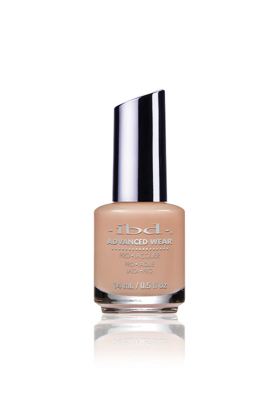 IBD Advanced Wear polish in Cashmere Blush, a light sandy nude with neutral undertones for everyday elegance.