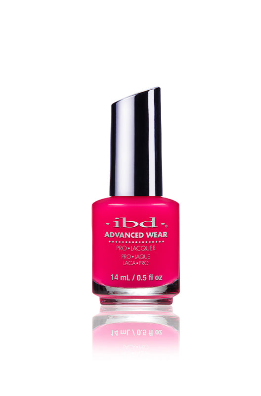 IBD Advanced Wear polish in Parisol, a chic, high-shine fuchsia pink that brings runway-ready glam to your fingertips.