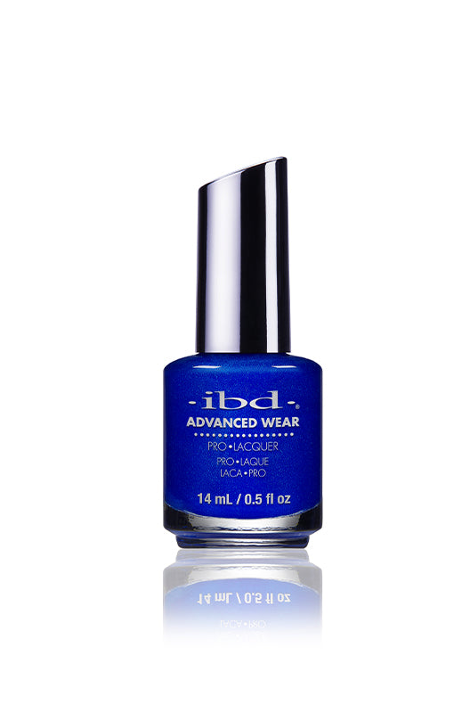 IBD "Blue Haven" Nail Polish Bottle, a vibrant cobalt blue shade with a smooth, glossy finish.