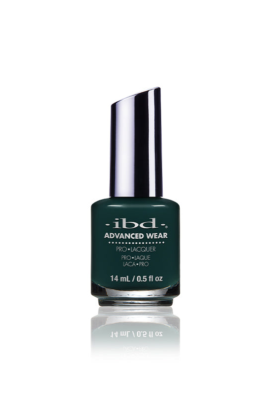 ibd Advanced Wear Green Monster Pro Lacquer - a dark forest green shade for elegant, intense nail color.