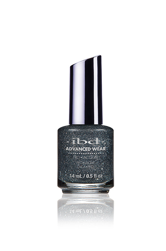 ibd Advanced Wear Polar Sky Pro Lacquer - a dark silver glitter shade for a bold, festive manicure.