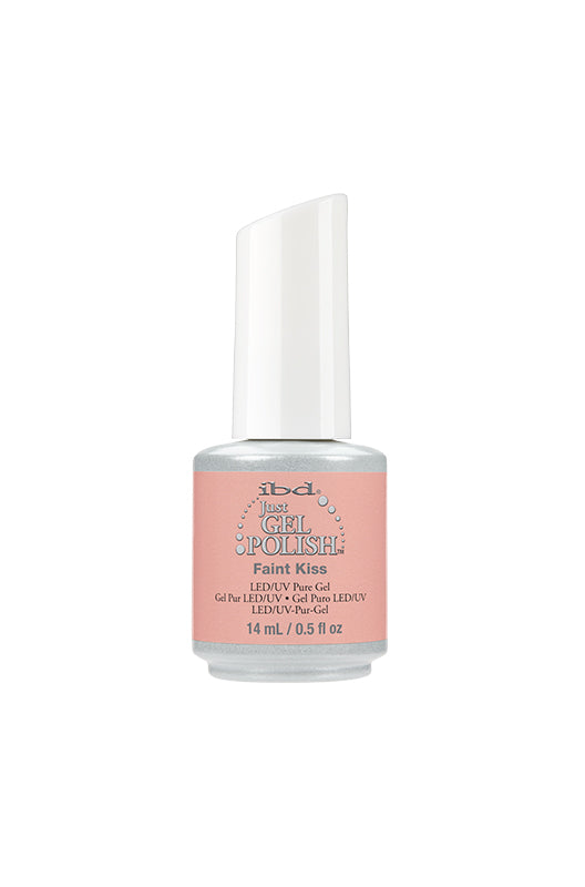 14ml bottle of ibd Just Gel Polish with Faint Kiss variation in two-tone color packaging with text detail