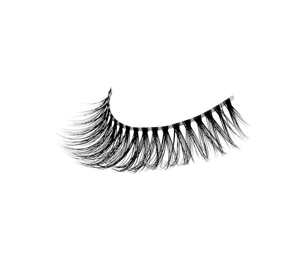 Dramatic long Ardell false eyelashes with a fluttery, eye-enhancing effect.