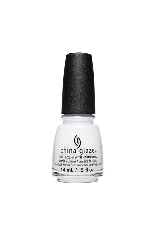 China Glaze Blanc Out White Nail Lacquer with a high-shine finish, perfect for bold white nails or base coats.