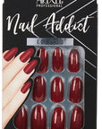 Front of Ardell, Nail Addict Premium Artificial Nail Set, Sip of Wine color in wall-hook ready packaging