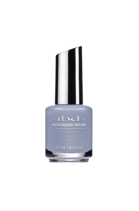 Front view of a clear glass bottle containing 0.5 ounce of ibd Advanced Wear Painted Pavement covered with a brush cap