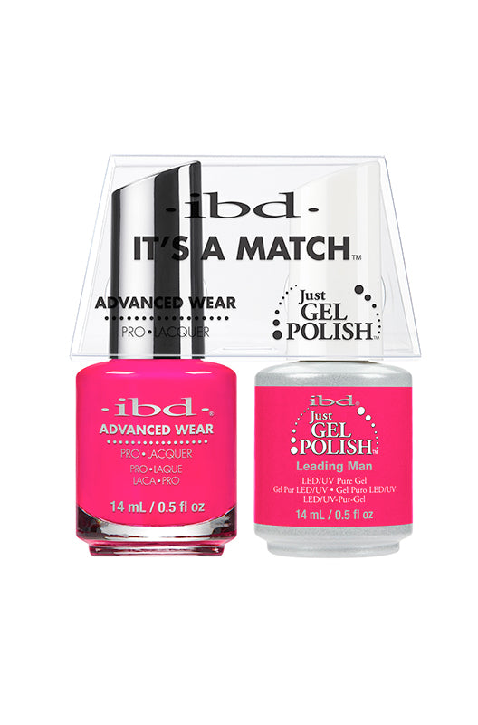 ibd Advanced Wear nail color and Just gel polish-Leading man variant packed in one with printed label text