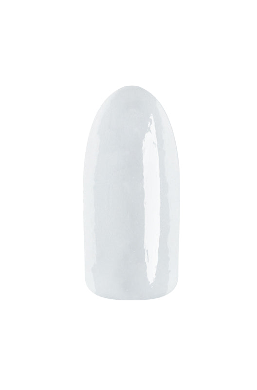 Soft white finish of EzFlow TruDIP Scene Stealer swatched on an artificial nail