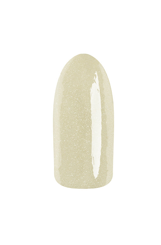 Color swatch of EZFlow TruDIP Hit the Floor on fake nail showing its shimmering white finish