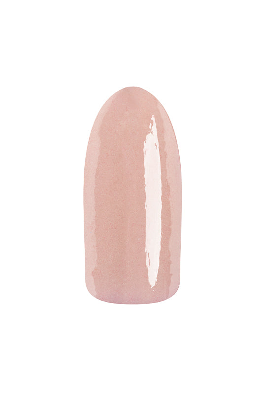 A light creamy pink color swatch of EzFlow TruDIP Rendezvous previewing its hue on a synthetic nail