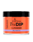 Front view of EzFlow TruDIP Tequila Sunset 2 ounce glass jar showing its nail dip powder contents