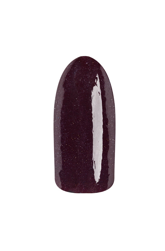 Merlot creme' color swatched onto artificial nail previewing EzFlow TruDIP Corner Booth
