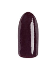 Merlot creme' color swatched onto artificial nail previewing EzFlow TruDIP Corner Booth